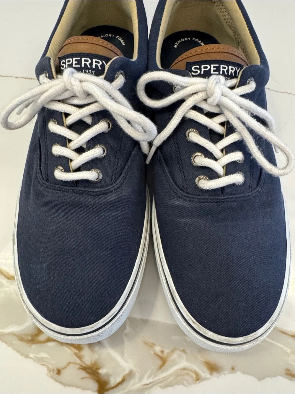 Sperry Navy Top Sider Canvas Lace-Up Men’s Shoes
